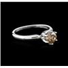Image 2 : 14KT White Gold 0.80ct Round Cut Fancy Brown Diamond Solitaire Ring
