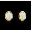 Image 1 : 14KT Rose Gold 7.00ctw Opal and Diamond Earrings