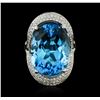 14KT White Gold 24.02ct Topaz and Diamond Ring