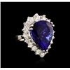 Image 2 : 14KT White Gold GIA Certified 27.66ct Tanzanite and Diamond Ring