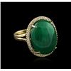 Image 2 : 14KT Yellow Gold 21.15ct Emerald and Diamond Ring