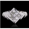 Image 1 : 14KT White Gold 0.95ctw Diamond Ring