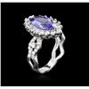 Image 3 : 14KT White Gold 1.98ct Tanzanite and Diamond Ring