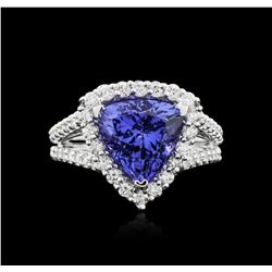 14KT White Gold 5.22ct Tanzanite and Diamond Ring