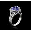 Image 3 : 14KT White Gold 5.22ct Tanzanite and Diamond Ring