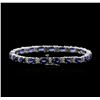 Image 2 : 14KT White Gold 10.26ctw Sapphire and Diamond Bracelet
