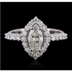 14KT White Gold 1.83ctw Marquise Cut Diamond Ring