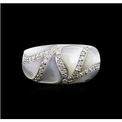 14KT White Gold 2.99ctw Mother of Pearl and Diamond Ring