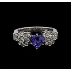 0.93ct Tanzanite and Diamond Ring - 18KT White Gold