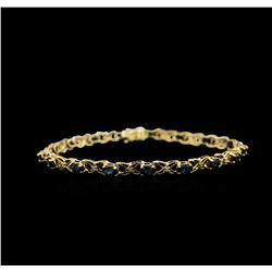 10KT Yellow Gold 3.00ctw Sapphire Bracelet