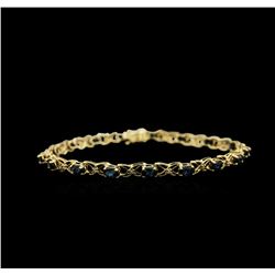 10KT Yellow Gold 3.00ctw Sapphire Bracelet