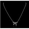 Image 1 : 14KT White Gold Bow Necklace