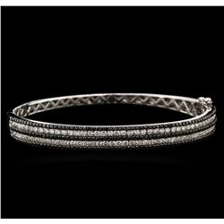 2.87ctw Black Diamond Bangle Bracelet - 14KT White Gold