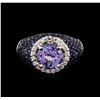Image 1 : 14KT White Gold 1.91ct Tanzanite, Sapphire and Diamond Ring
