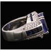 Image 3 : 14KT White Gold GIA Certified 11.29ctw Sapphire and Diamond Ring