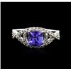 Image 1 : 14KT White Gold 1.22ct Tanzanite and Diamond Ring