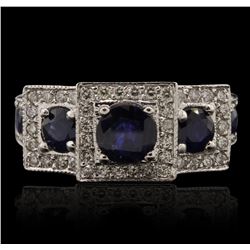 14KT White Gold 0.75ct Sapphire and Diamond Ring