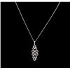 Image 2 : 0.66ctw Diamond Pendant With Chain - 14KT White Gold