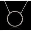 Image 2 : 18KT White Gold 1.00ctw Diamond Pendant With Chain