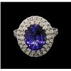 Image 1 : 4.53ct Tanzanite and Diamond Ring - 14KT White Gold