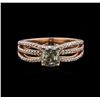 Image 1 : 14KT Rose Gold 1.71ctw Fancy Green Diamond Ring