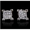Image 1 : 14KT White Gold 1.33ctw Diamond Earrings