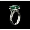 Image 3 : 3.91ct Emerald and Diamond Ring - 14KT White Gold