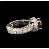Image 3 : 18KT White Gold 4.24ct Almandite and Diamond Ring