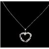 Image 1 : 14KT White Gold 0.50ctw Diamond Heart Pendant With Chain