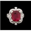 Image 1 : 4.65ct Ruby and Diamond Ring - 14KT White Gold