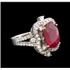 Image 2 : 4.65ct Ruby and Diamond Ring - 14KT White Gold