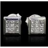 Image 1 : 14KT White Gold 0.73ctw Diamond Earrings