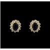 Image 1 : 1.84ctw Sapphire and Diamond Earrings - 14KT Yellow Gold