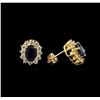 Image 2 : 1.84ctw Sapphire and Diamond Earrings - 14KT Yellow Gold