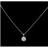Image 2 : 0.98ctw Diamond Pendant With Chain - 14KT White Gold
