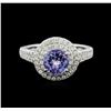 Image 1 : 18KT White Gold 1.37ct Tanzanite and Diamond Ring