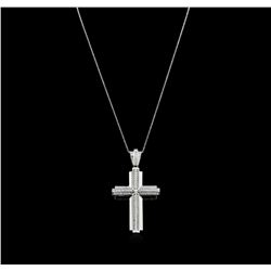 1.17ctw Diamond Cross Pendant With Chain - 14KT White Gold