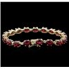 Image 2 : 14KT Yellow Gold 22.57ctw Ruby and Diamond Bracelet