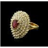 Image 2 : 18KT Yellow Gold 2.78ct Ruby and Diamond Ring