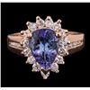 Image 1 : 14KT Rose Gold 2.40ct Tanzanite and Diamond Ring