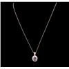 Image 1 : 14KT Rose Gold 0.80ct Sapphire and Diamond Pendant With Chain