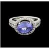 Image 1 : 2.55ct Tanzanite and Diamond Ring - 14KT White Gold