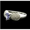 Image 2 : 14KT White Gold 0.70ct Tanzanite and Diamond Ring