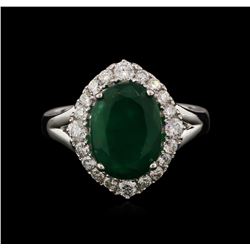 3.30ct Emerald and Diamond Ring - 18KT White Gold