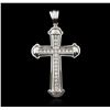 Image 1 : 14KT White Gold 0.50ctw Diamond Cross Pendant