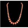 Image 1 : 14KT Yellow Gold 75.33ctw Coral and Diamond Necklace