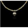 Image 2 : 14KT White Gold 32.44ctw Rough Diamond Necklace With Charm