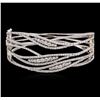 Image 1 : 14KT White Gold 3.99ctw Diamond Bangle Bracelet