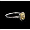 Image 2 : GIA Cert 1.37ctw Fancy Yellow Diamond Ring - 18KT White Gold