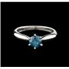 Image 1 : 14KT White Gold 0.67ct Round Cut Fancy Blue Diamond Solitaire Ring
